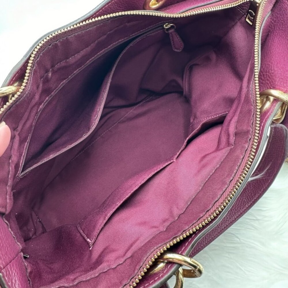 ⭐️⭐️SOLD⭐️⭐️ Coach Jes Pebbled Leather Tote/Shoulder Bag with Varsity Stripe - Picture 15 of 16